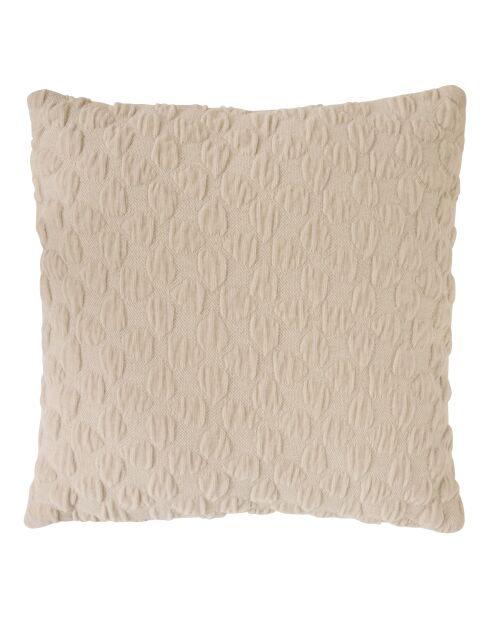 Coussin en chenille Nova beige lin - 40x40cm