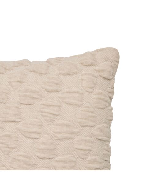 Coussin en chenille Nova beige lin - 40x40cm