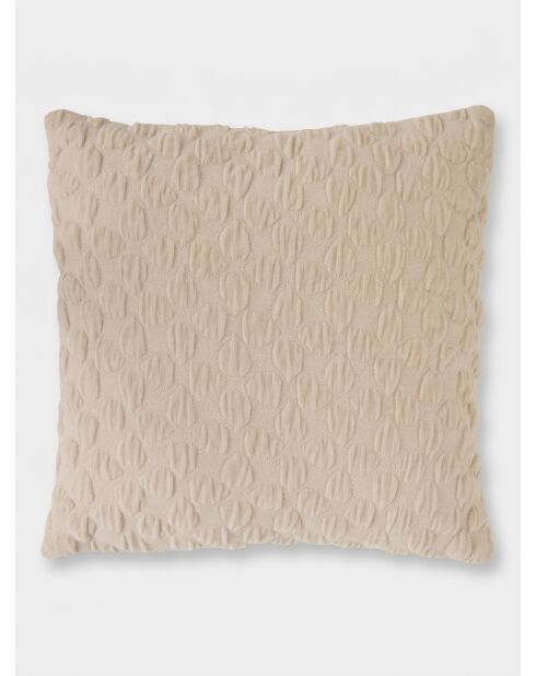 Coussin en chenille Nova beige lin - 40x40cm