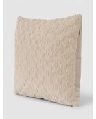 Coussin en chenille Nova beige lin - 40x40cm