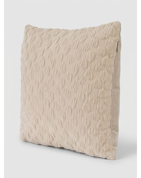 Coussin en chenille Nova beige lin - 40x40cm