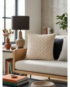 Coussin en chenille Nova beige lin - 40x40cm