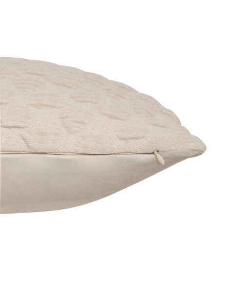 Coussin en chenille Nova beige lin - 40x40cm