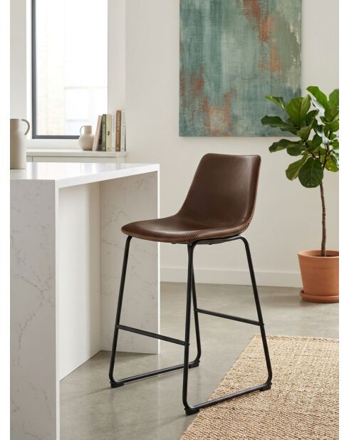 Lot de 2 Tabourets de bar Lois marron - H. 76cm