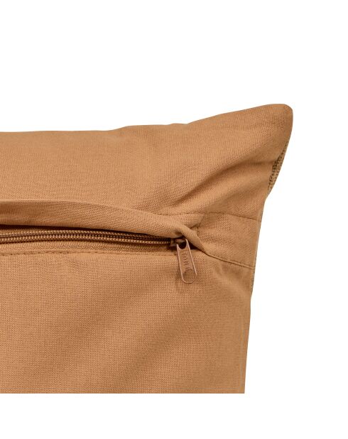 Coussin brodée Hary modernist marron caramel - 35x75cm