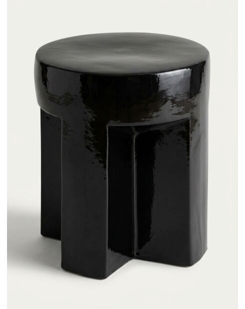 Table café totem Kriz noire - 41x34x34 cm