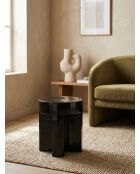 Table café totem Kriz noire - 41x34x34 cm