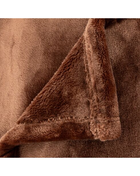 Morbido plaid in flanella marrone - 130x180 cm
