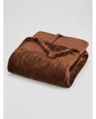 Morbido plaid in flanella marrone - 130x180 cm