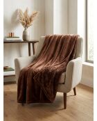 Morbido plaid in flanella marrone - 130x180 cm