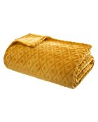 Plaid giallo in flanella diamantata - 180x230cm
