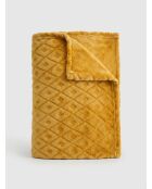 Plaid giallo in flanella diamantata - 180x230cm