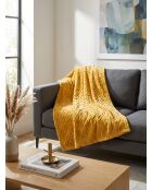 Plaid giallo in flanella diamantata - 180x230cm