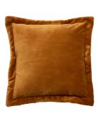 Cojín de franela de peluche color mostaza, 53 x 53 cm