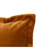 Cojín de franela de peluche color mostaza, 53 x 53 cm