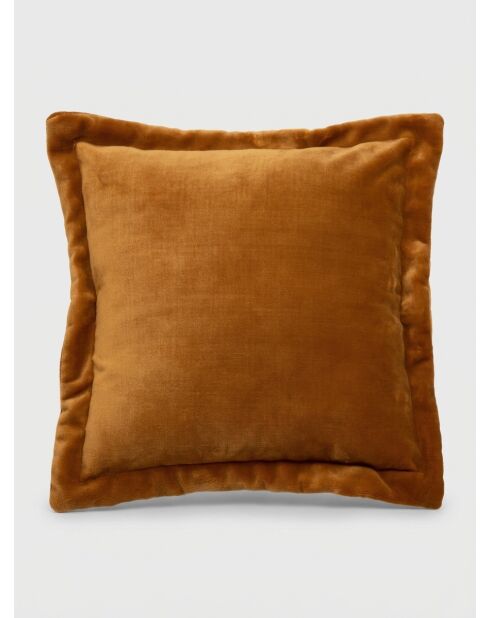Coussin flanelle Cuddly moutarde - 53x53cm