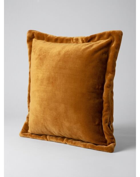 Coussin flanelle Cuddly moutarde - 53x53cm
