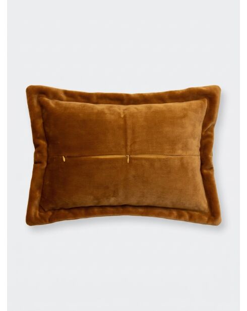Coussin flanelle  Cuddly moutarde - 38x58cm