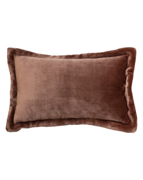 Coussin flanelle  Cuddly marron - 38x58cm