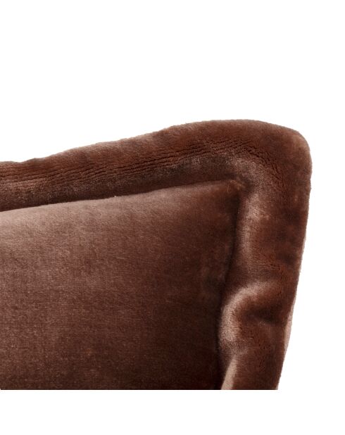 Coussin flanelle  Cuddly marron - 38x58cm