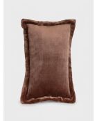 Coussin flanelle  Cuddly marron - 38x58cm