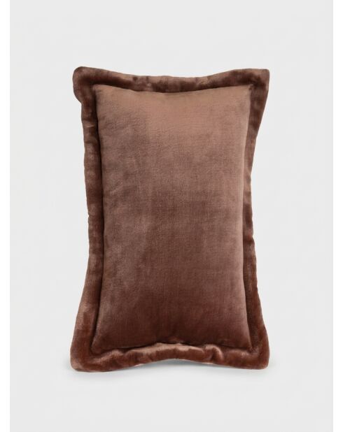 Coussin flanelle  Cuddly marron - 38x58cm