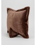 Coussin flanelle  Cuddly marron - 38x58cm