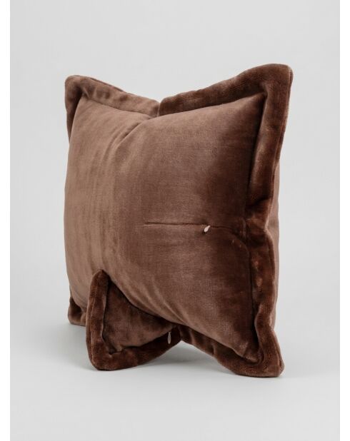 Coussin flanelle  Cuddly marron - 38x58cm