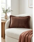 Coussin flanelle  Cuddly marron - 38x58cm