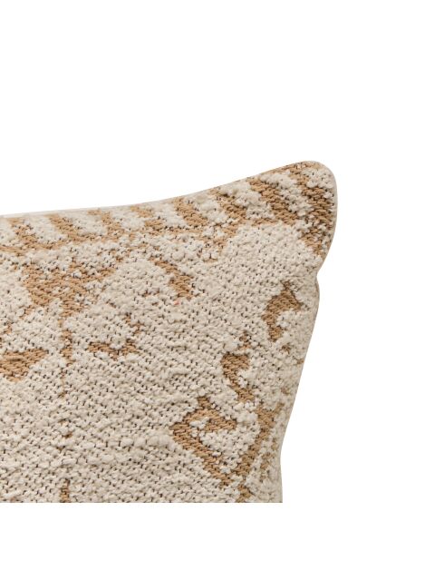Coussin en coton Ozel ivoire - 30x50cm