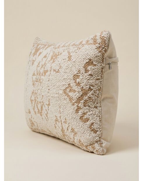 Coussin en coton Ozel ivoire - 30x50cm