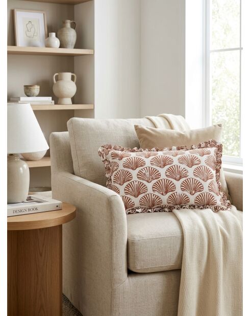 Coussin oceania terracotta - 38x58cm