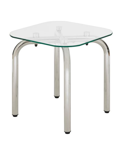 Set van 2 zilveren Hecate glazen salontafels