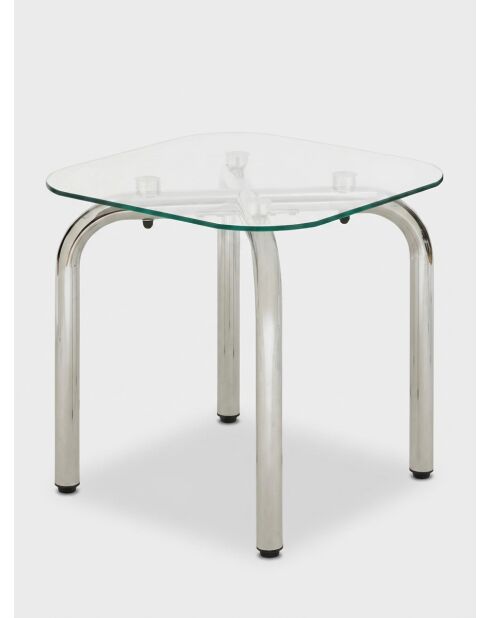Set van 2 zilveren Hecate glazen salontafels
