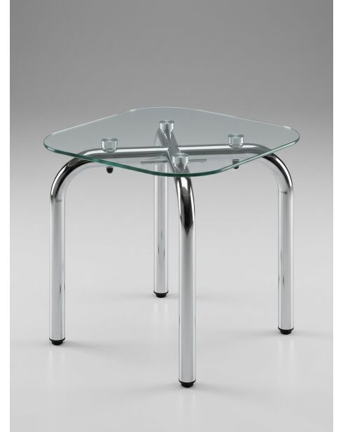 Set van 2 zilveren Hecate glazen salontafels