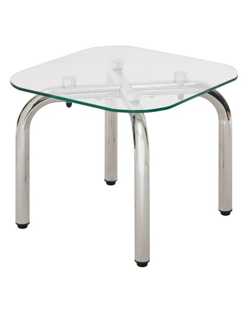 Set van 2 zilveren Hecate glazen salontafels