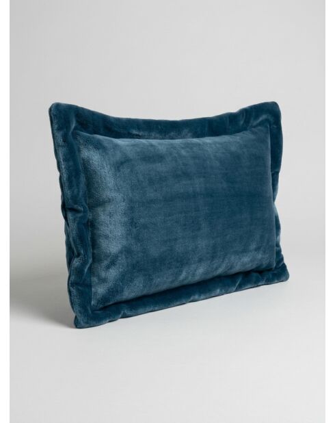 Coussin flanelle  Cuddly bleu egéen - 38x58cm