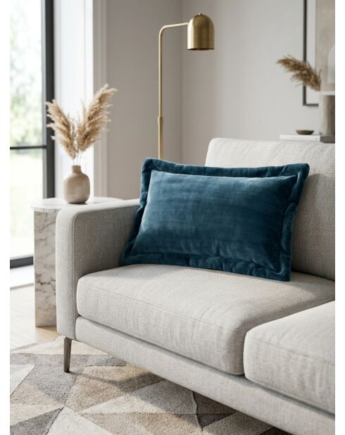 Coussin flanelle  Cuddly bleu egéen - 38x58cm