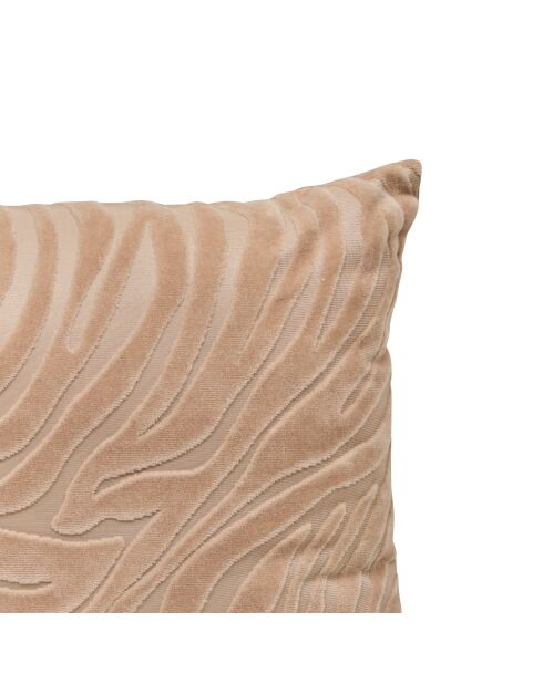 Coussin en velours Tigris beige lin - 30x50cm