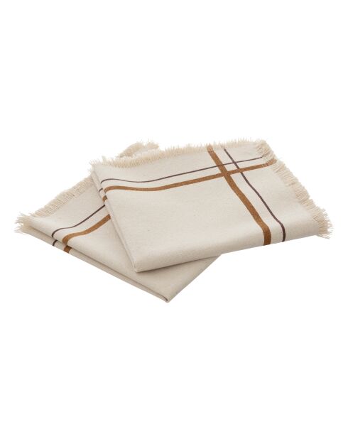 Serviette imprimé Ray beige - 40x40x2cm
