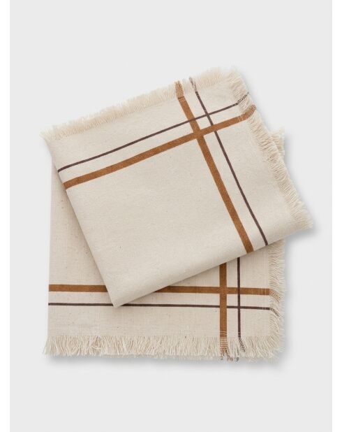 Serviette imprimé Ray beige - 40x40x2cm