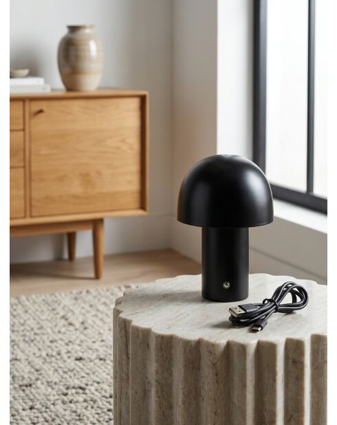 Lampe fantaisie zola noir - H. 36cm