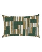 Coussin Jacquard en chenille Calix vert kaki - 30x50cm