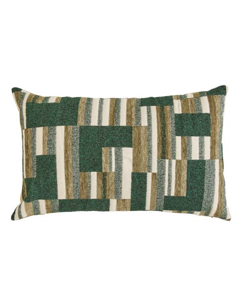 Coussin Jacquard en chenille Calix vert kaki - 30x50cm