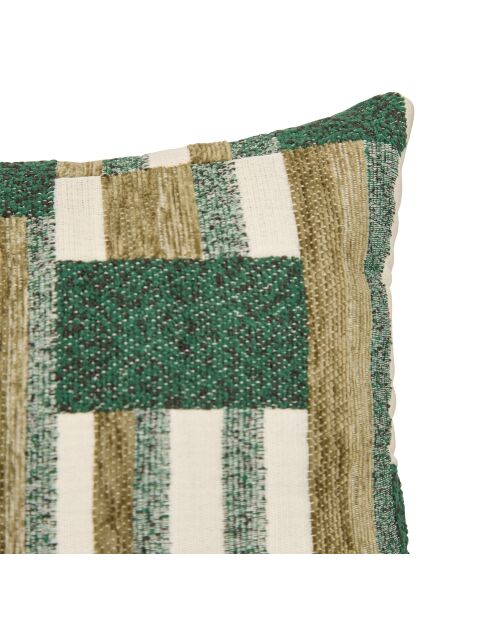 Coussin Jacquard en chenille Calix vert kaki - 30x50cm