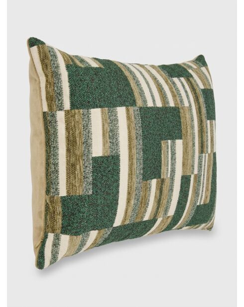 Coussin Jacquard en chenille Calix vert kaki - 30x50cm