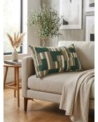 Coussin Jacquard en chenille Calix vert kaki - 30x50cm