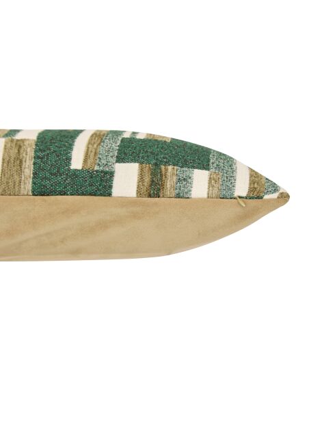 Coussin Jacquard en chenille Calix vert kaki - 30x50cm