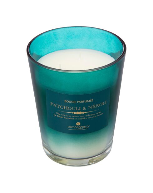 Bougie parfumée en verre bleu canard - 855g