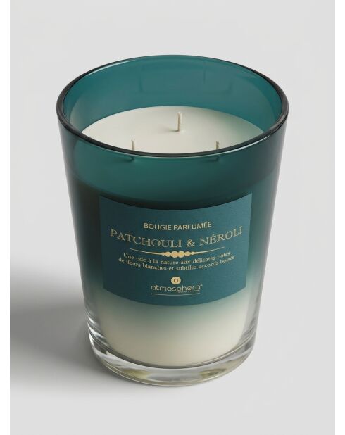 Bougie parfumée en verre bleu canard - 855g
